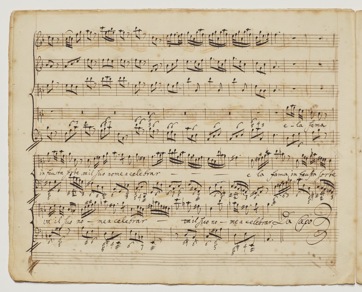 A Preggio az "un alma forte, f.6v from"Aditionall [sic] songs for Rinaldo", 1717 körül alkotó: George Frederick Handel