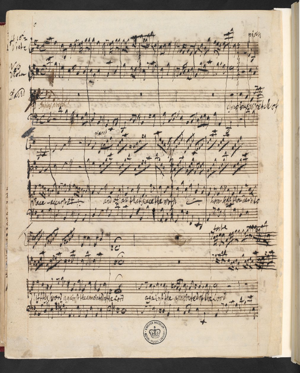 R.M.20.g.3, f.99v G.F. Händel: Saul (Charles Jennens oratóriuma) alkotó: George Frederick Handel