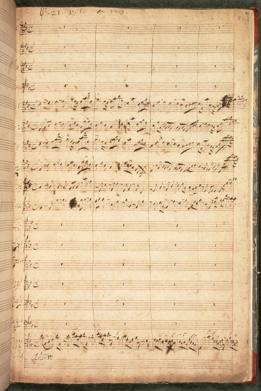 R.M.20.h.5 f18 Eredeti partitúra II. György és Caroline királynő koronázási himnuszához alkotó: George Frederick Handel