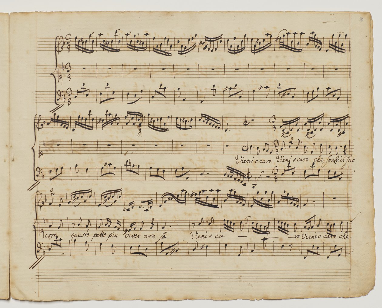 Gyerünk, kedves, aki magja nélkül, f.7r az "Aditionall [sic] songs for Rinaldo"-ból, 1717 körül alkotó: George Frederick Handel