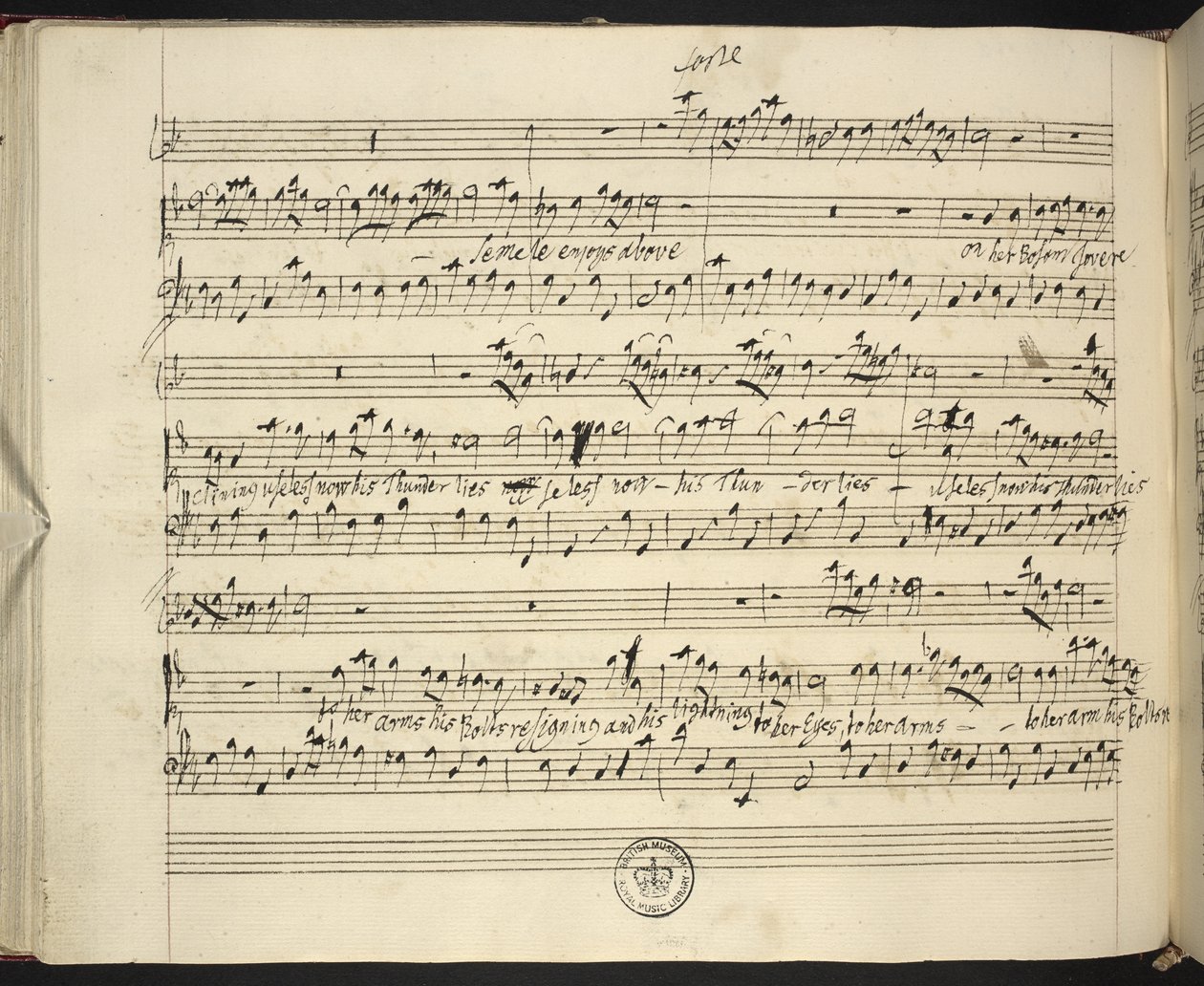 f.44v, Händel Semele autogram partitúrája alkotó: George Frederick Handel