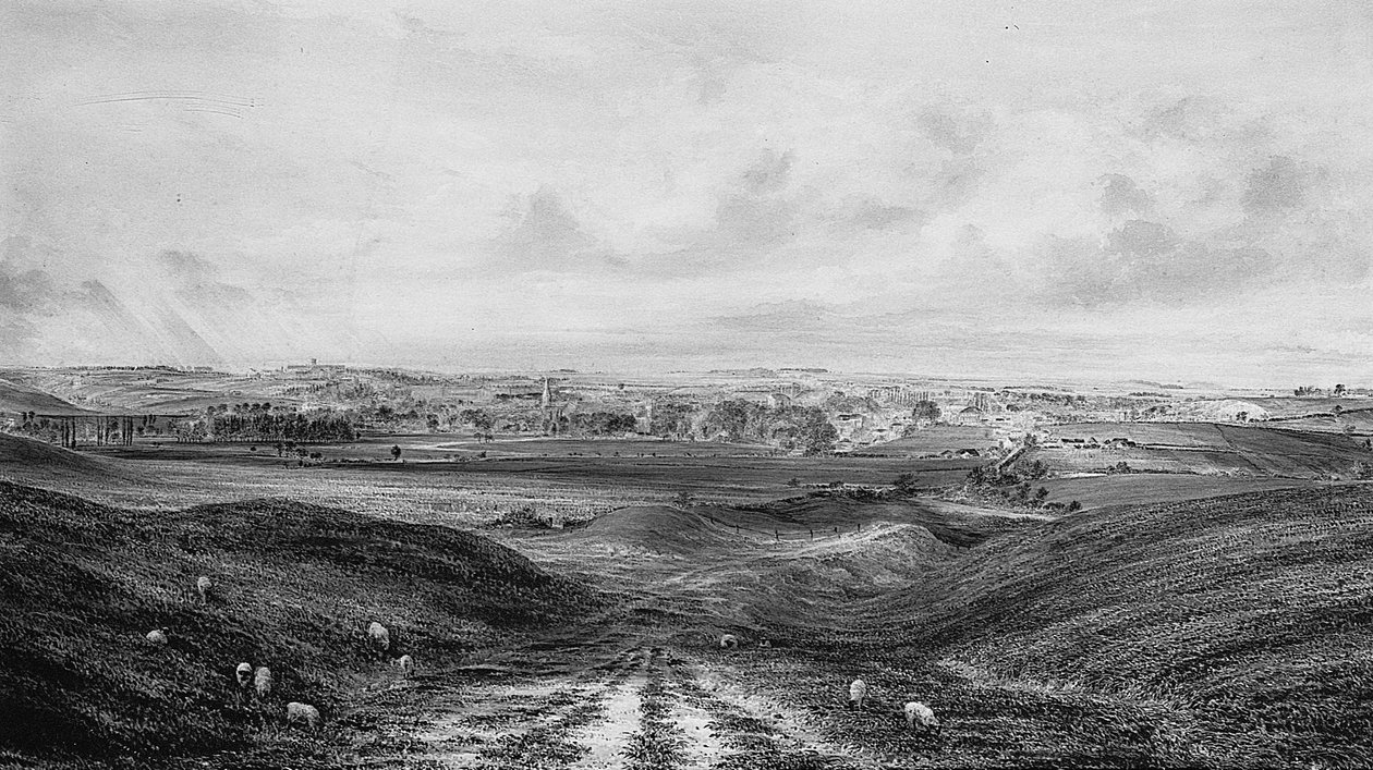 Winchester kiterjedt képe (akvarell és ceruza papíron) alkotó: George Frederick Prosser