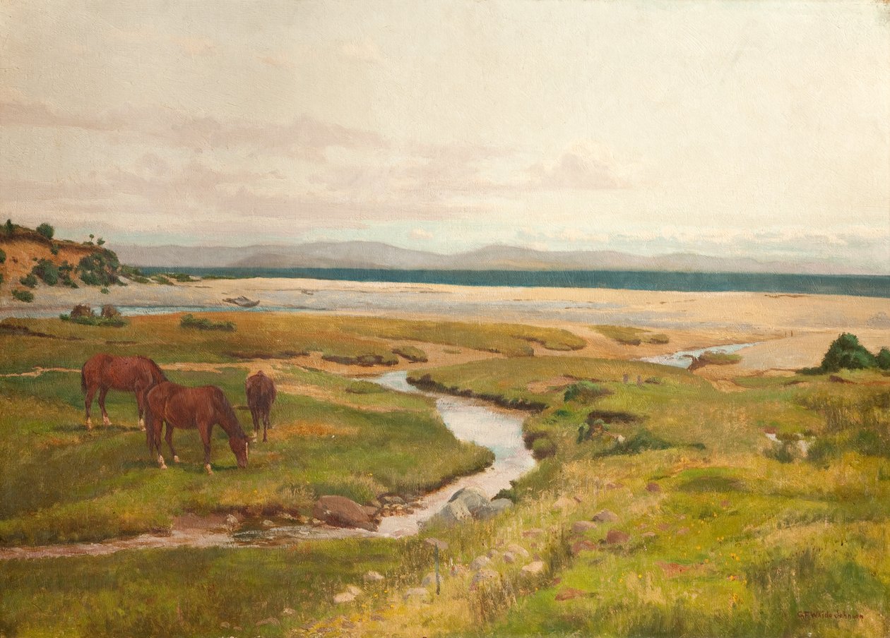 Part jelenet lovakkal alkotó: George Frederick Waldo Johnson
