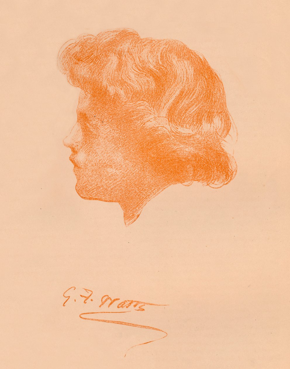 Fejvázlat, c1895, 1896 alkotó: George Frederick Watts