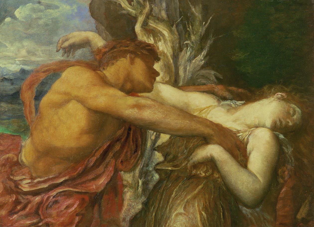 Orpheus és Eurydice, 1870-72 (mezzotinta indiai papíron) alkotó: George Frederick Watts