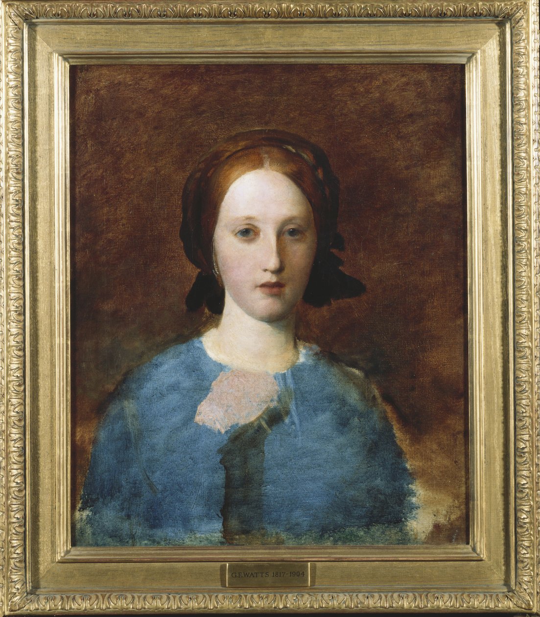 Mrs. Prescott Decie portréja, mellhosszúságú, kék ruhában - vázlat alkotó: George Frederick Watts