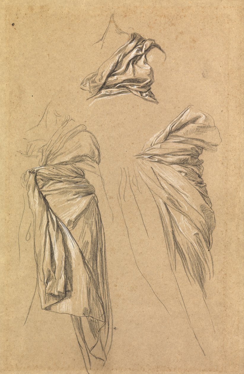 Tanulmányok a drapériáról a halál figurájához a "Time, Death and Judgement" című könyvben, 1865-66 alkotó: George Frederick Watts