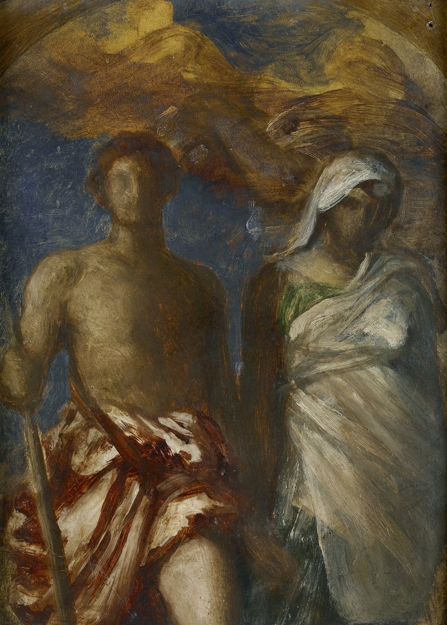 Idő és halál, c. 1868 (olaj, karton) alkotó: George Frederick Watts