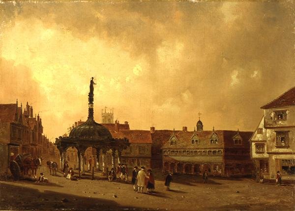 Kilátás a Cornhillre, Ipswich (olaj, vászon) alkotó: George Frost