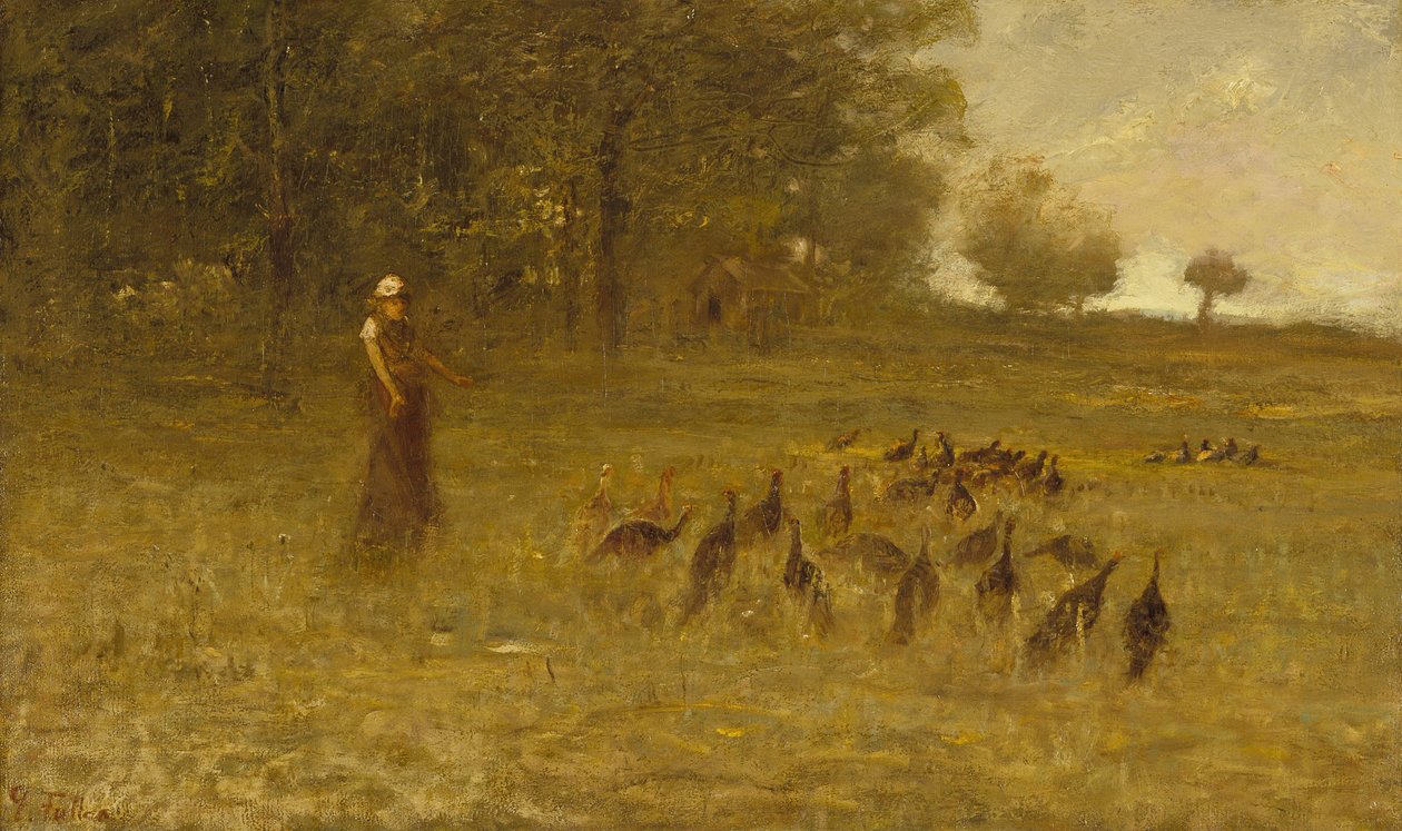 Lány pulykákkal, 1883-84 alkotó: George Fuller
