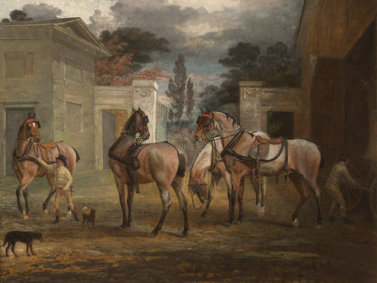 Négy lovagló kocsi két vőlegénnyel, 1792 alkotó: George Garrard