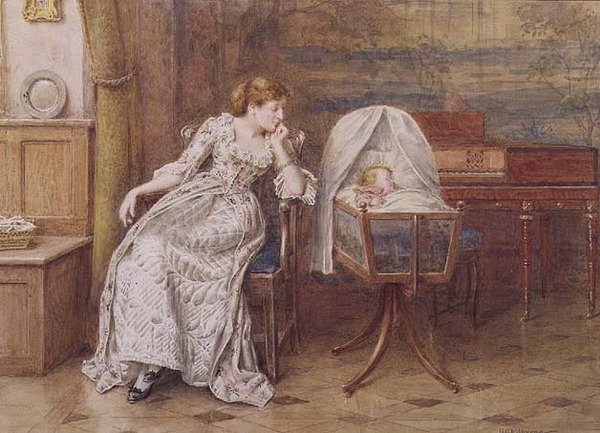 Egy anyai szerelem (akvarell) alkotó: George Goodwin Kilburne
