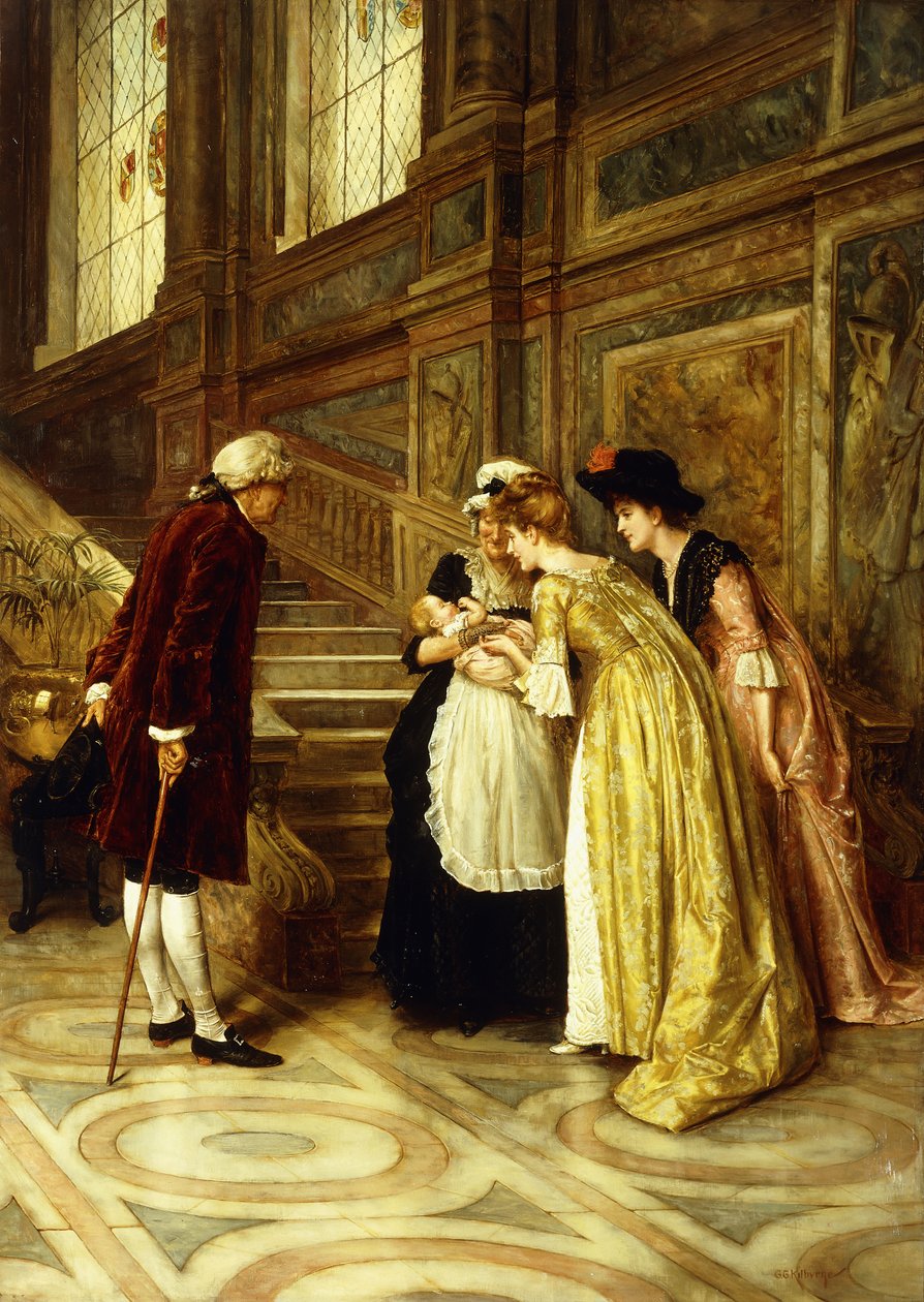 Csodálom a babát, alkotó: George Goodwin Kilburne