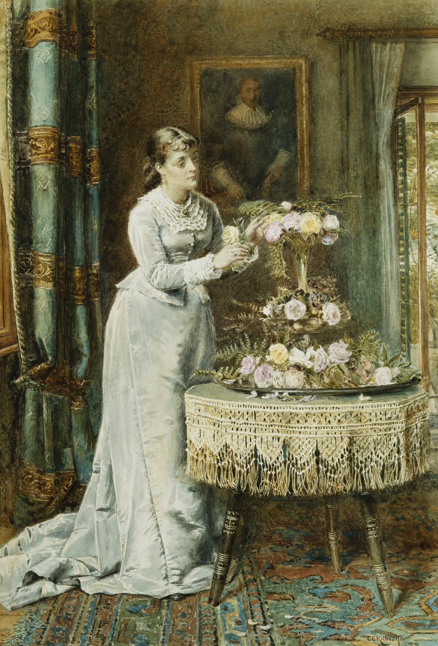 Virágkötészeti, 1878 alkotó: George Goodwin Kilburne