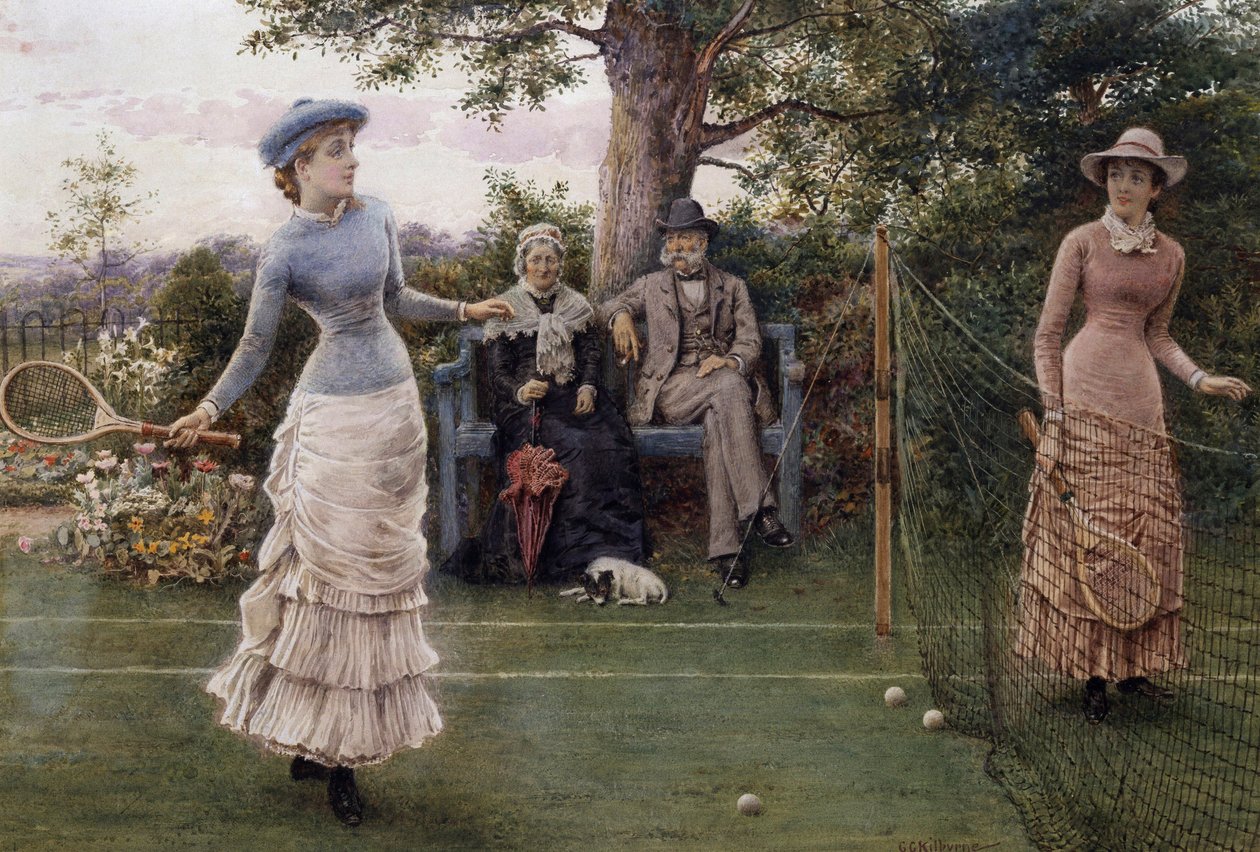 Tenisz játék alkotó: George Goodwin Kilburne