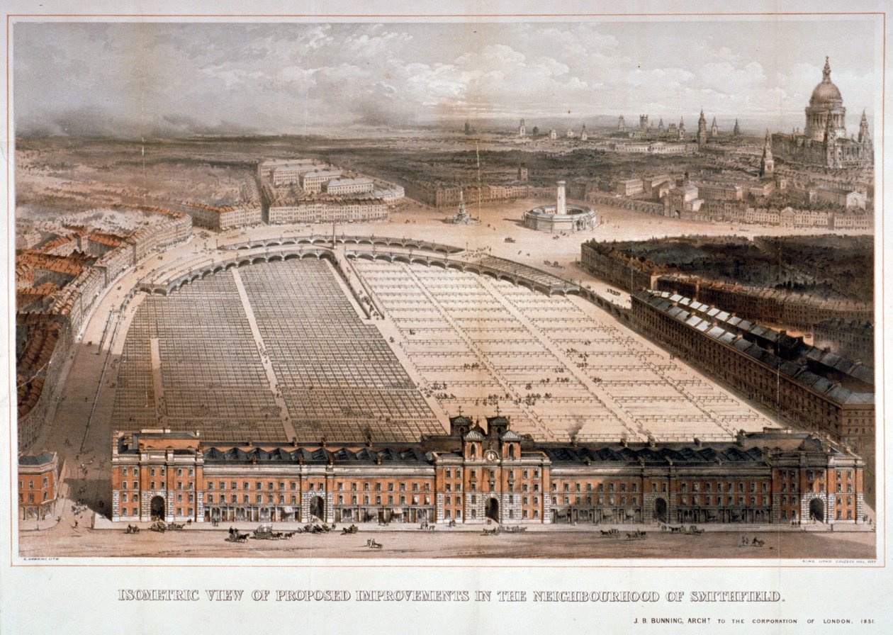 Smithfield Market, London City, 1851 alkotó: George Hawkins