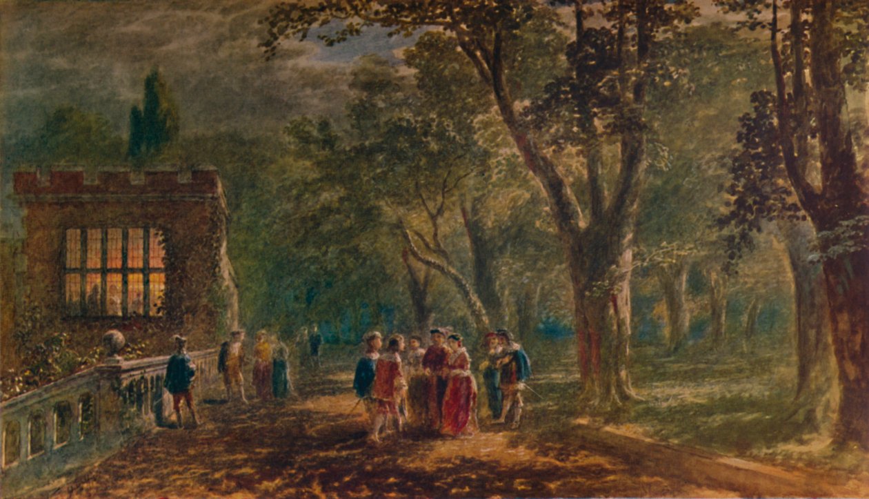 Nyári éjszaka: A terasz, Haddon Hall, 1875, 1935 alkotó: George Haydock Dodgson