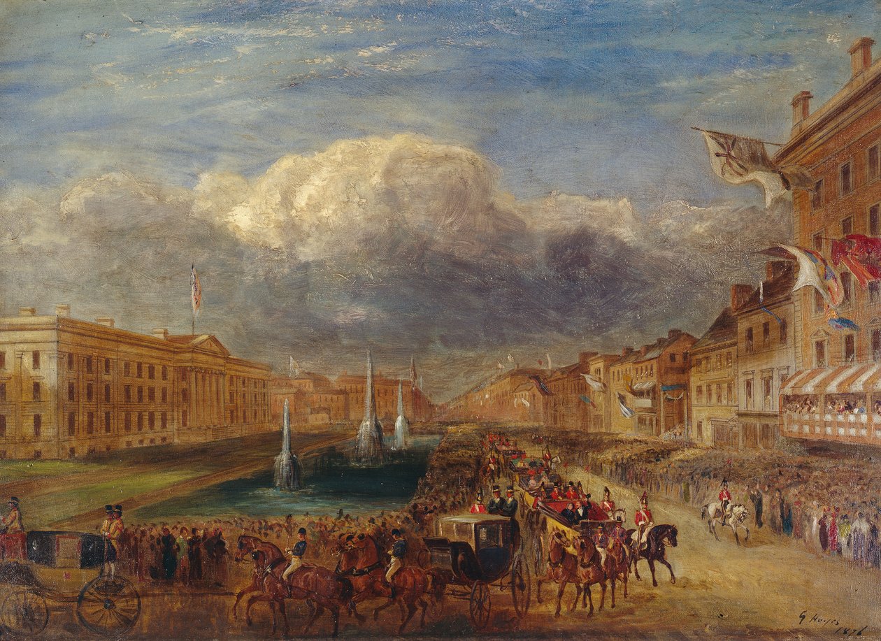 Viktória királynő és Albert herceg látogatása Manchesterben 1851-ben alkotó: George Hayes