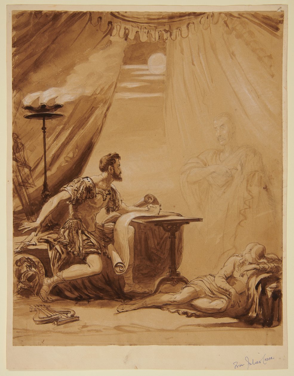 Jelenet Shakespeare „Julius Caesar” című művéből: Caesar szelleme megjelenik Brutusnak alkotó: George Hayter