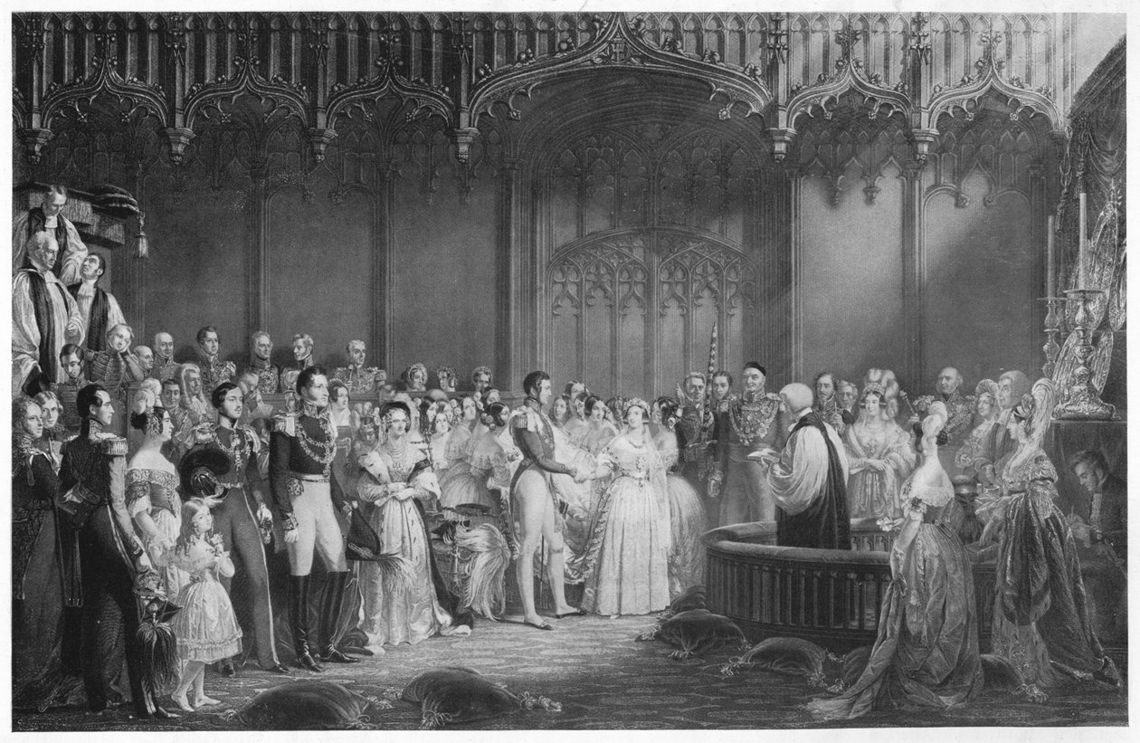 Viktória királynő és Albert herceg házassága, 1840, 1911 alkotó: George Hayter