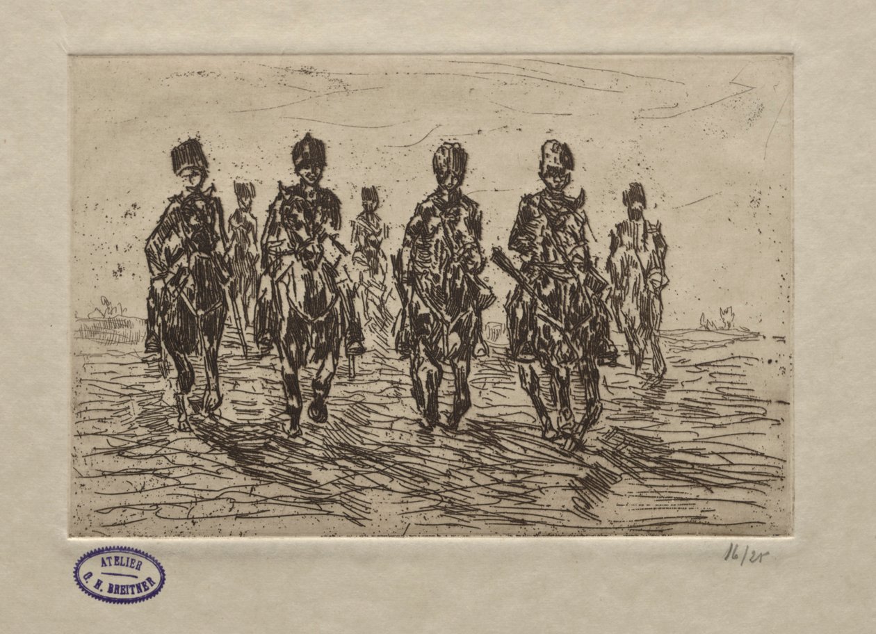 Lovassági jelenet. alkotó: George Hendrik Breitner