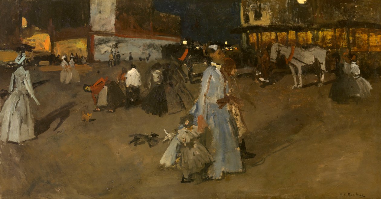 Est Amszterdam Dam-téren alkotó: George Hendrik Breitner