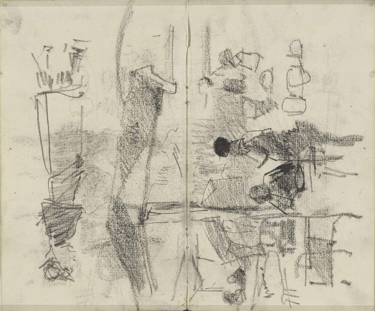 Figurák, esetleg egy piacon vagy egy létesítményben alkotó: George Hendrik Breitner