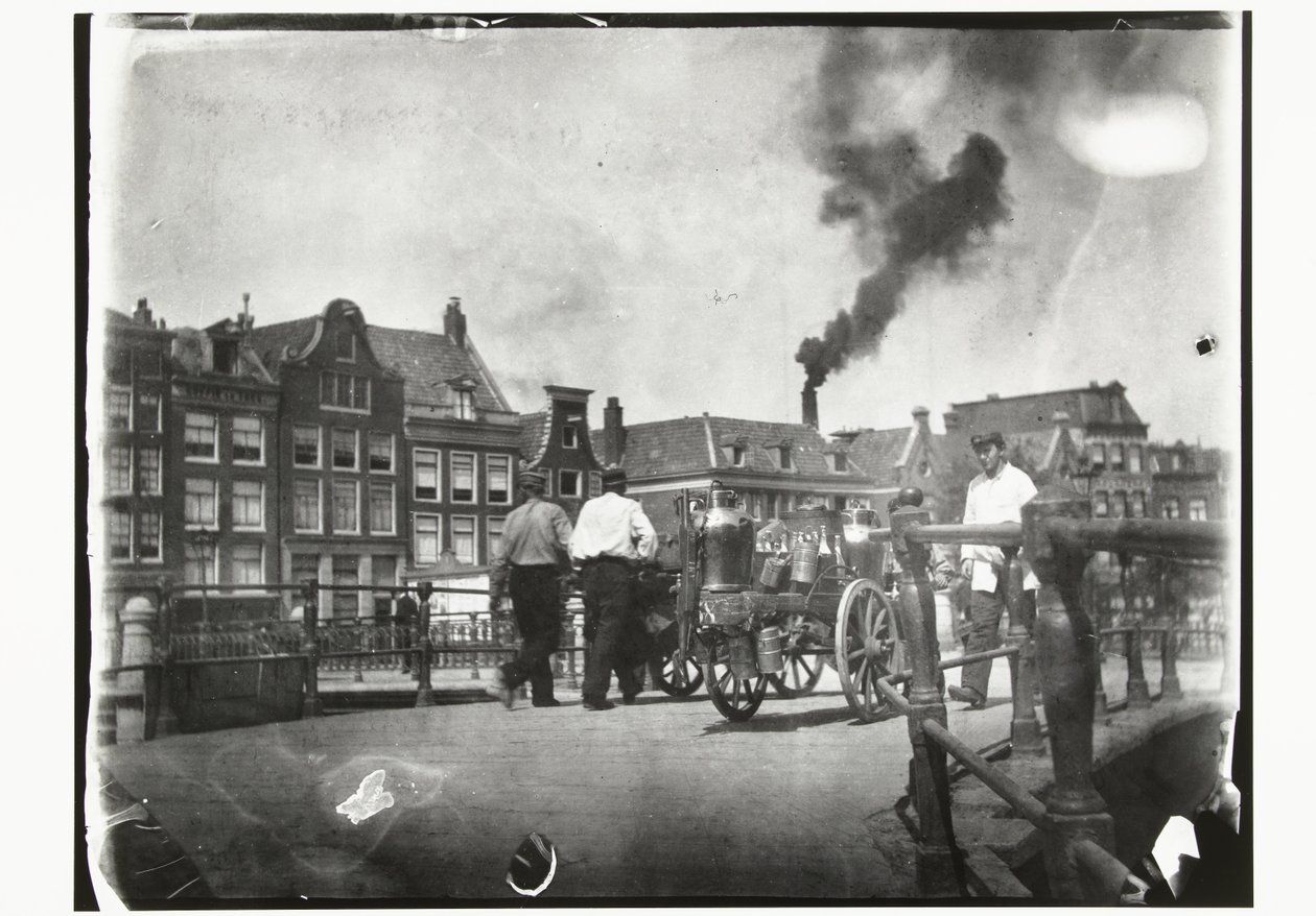 Kilátás a Prinsengrachtra a Leidsegracht hídján Amszterdamban alkotó: George Hendrik Breitner