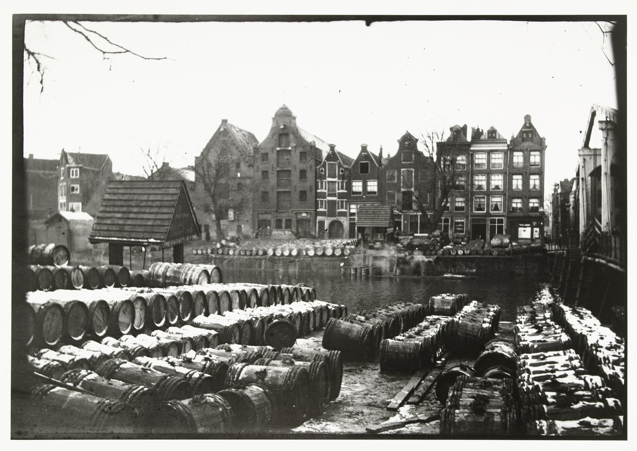 Kilátás a Tar Gardensre a Prinseneilandon Amszterdamban alkotó: George Hendrik Breitner