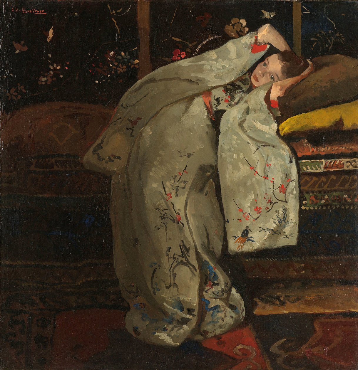 Lány fehér kimonóban alkotó: George Hendrik Breitner