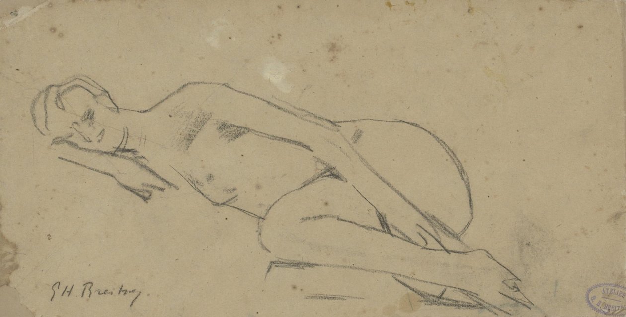 Fekvő meztelen nő alkotó: George Hendrik Breitner