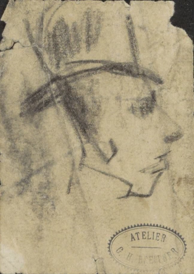 Férfi feje kalappal alkotó: George Hendrik Breitner