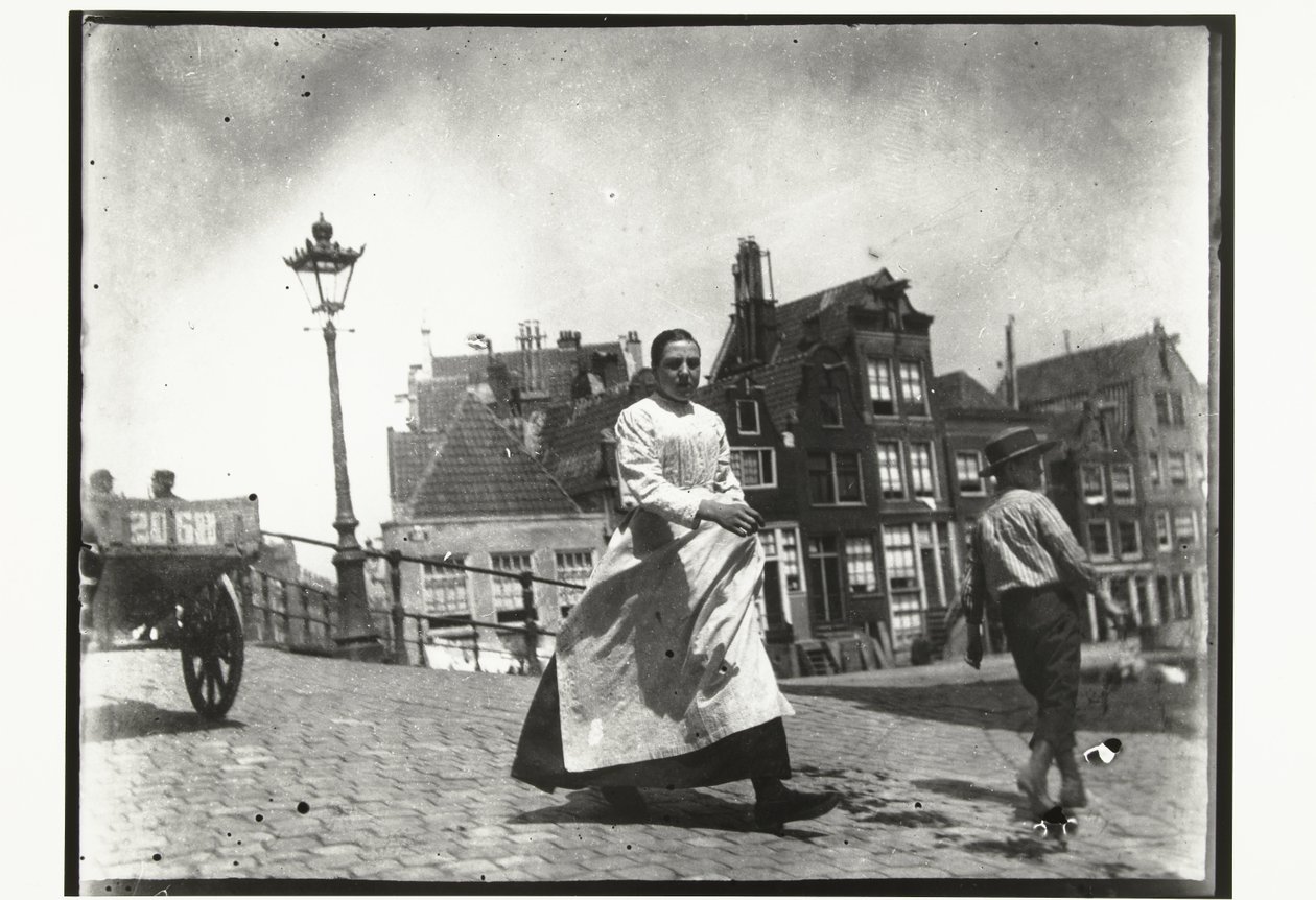 Utcakép a Lindengracht Lijnbaansgracht kereszteződésnél Amszterdamban alkotó: George Hendrik Breitner