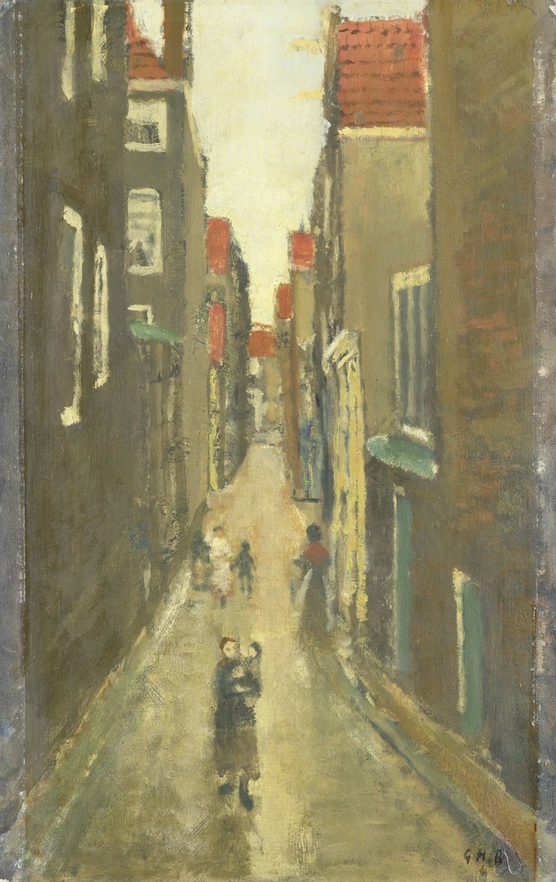 A Baanbrugsteeg a Haarlemmerdijk felől a Vinkenstraat és a Brouwersgracht felé néz alkotó: George Hendrik Breitner