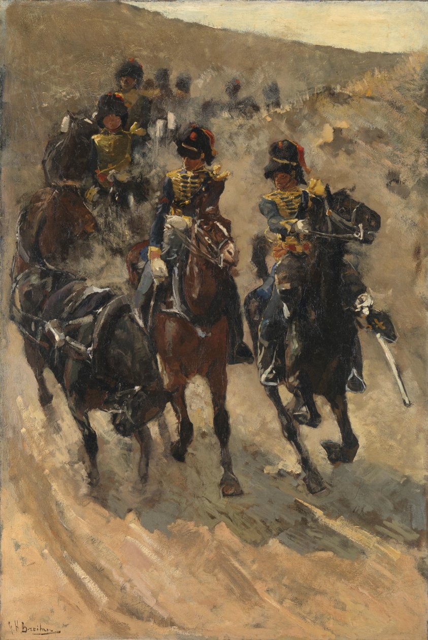 A Sárga Lovasok Lótüzérség alkotó: George Hendrik Breitner