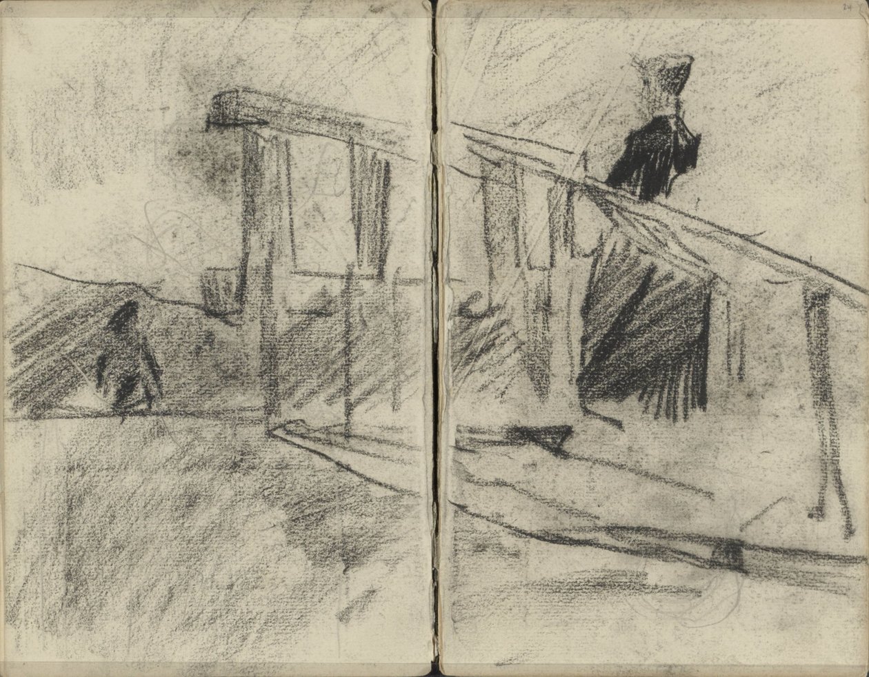 Nő, valószínűleg egy hídon alkotó: George Hendrik Breitner