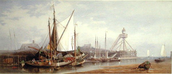 Holland halászkikötő (akvarell papíron) alkotó: George Henry Andrews