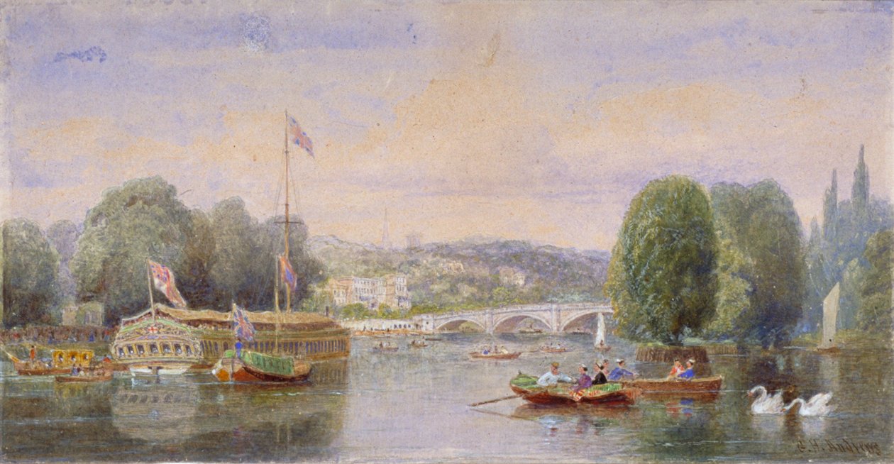 A Temze a Richmond-híddal és a Richmond Hill-vel a távolban, London, 1867 alkotó: George Henry Andrews