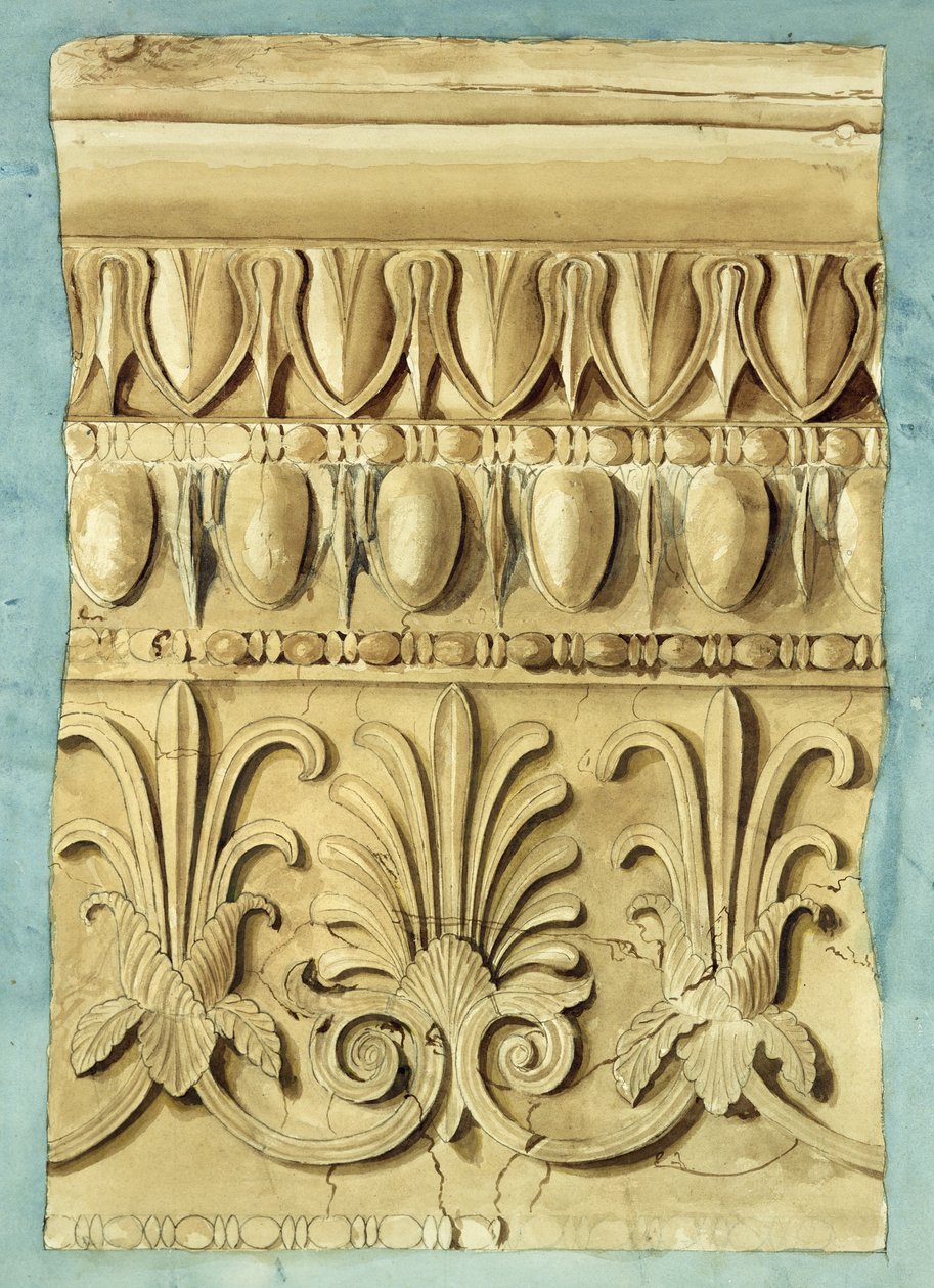 Építészeti töredék, 1837 (wc papíron) alkotó: George Henry Bailey