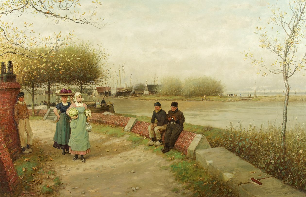 Bókcsere – Muiden, Észak-Hollandia, 1881 körül (olaj, vászon) alkotó: George Henry Boughton