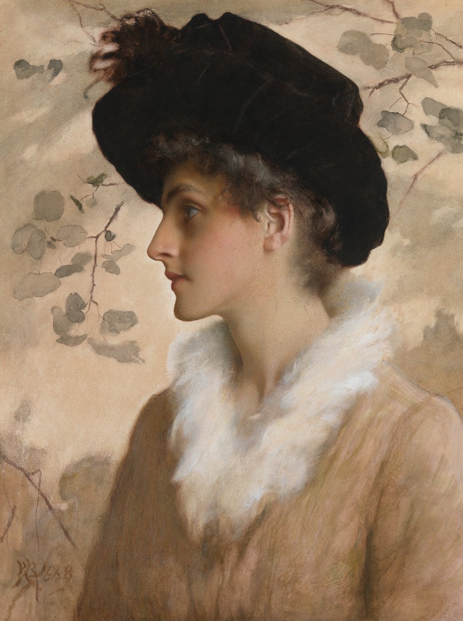 Hölgyportré, 1888 (wc, papír testszínnel) alkotó: George Henry Boughton