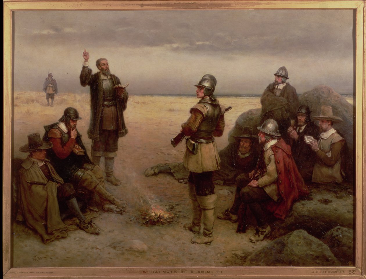 A zarándokatyák partraszállása, 1620 alkotó: George Henry Boughton