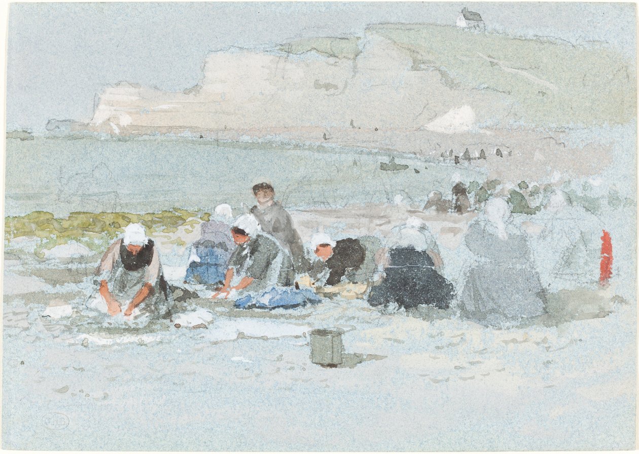 Mosók a tengerparton Etretatban alkotó: George Henry Boughton