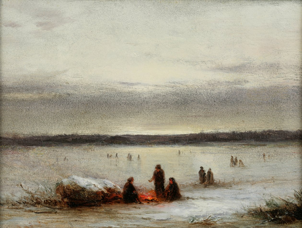 Téli jelenet (olaj, karton) alkotó: George Henry Boughton