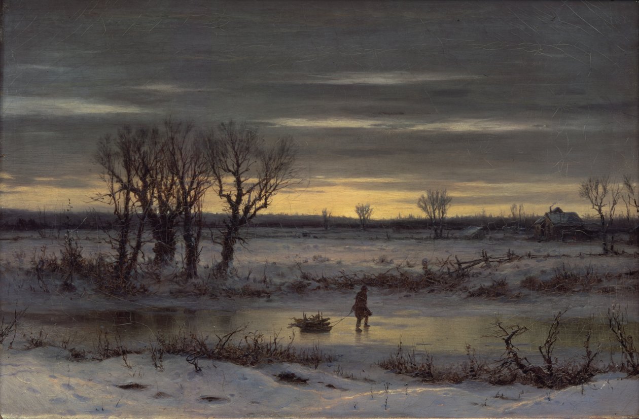 Téli szürkület Albany közelében, 1858 (olaj, vászon) alkotó: George Henry Boughton