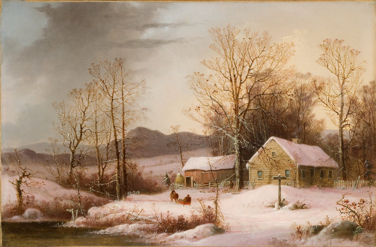 Tanyavilág télen 1860 (Olaj, vászon) alkotó: George Henry Durrie