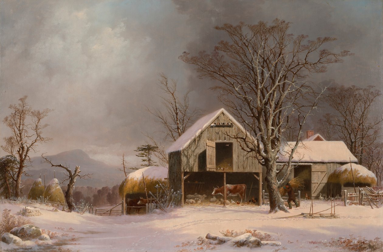 Téli jelenet New Englandben alkotó: George Henry Durrie