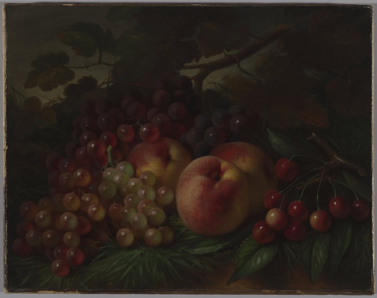 Őszibarack, szőlő és cseresznye, 1860-70 körül (olaj, vászon) alkotó: George Henry Hall