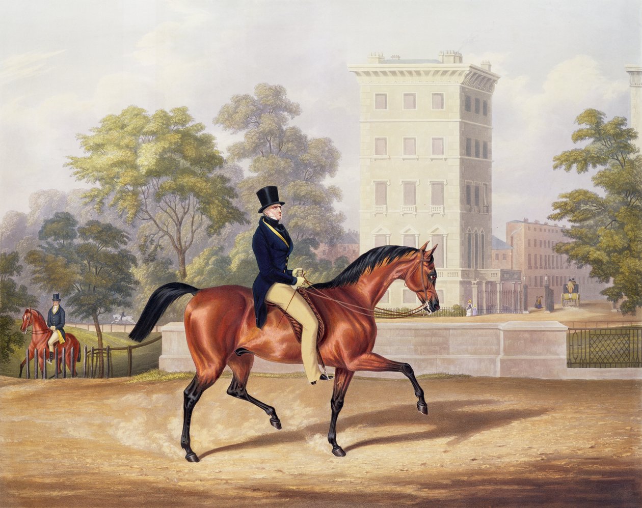 Anglesea márki lóháton a Hyde Parkban, 80. évében, metszett J. Harris, 1847 (színes metszet) alkotó: George Henry Laporte