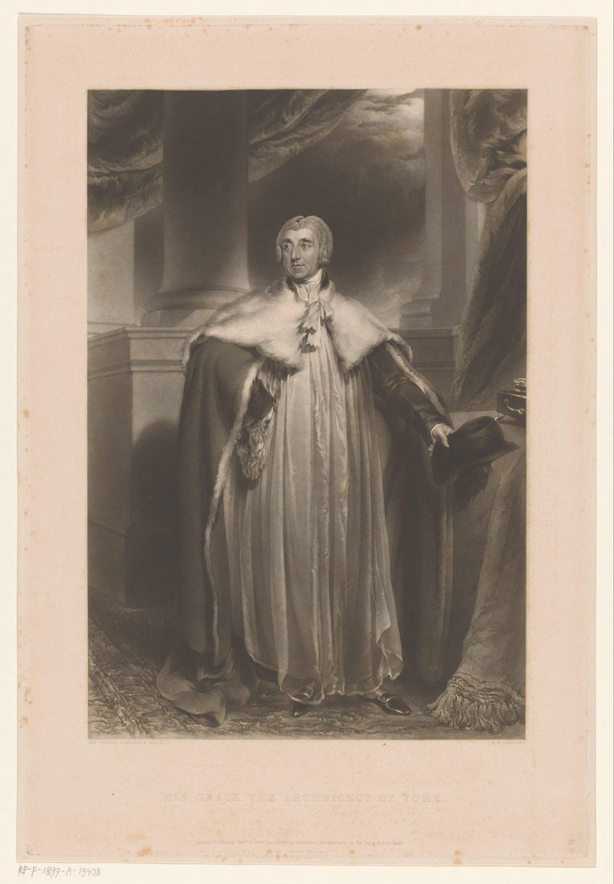 Edward Venables-Vernon-Harcourt portréja Ő kegyelme, York érseke (cím a tárgyon) alkotó: George Henry Phillips